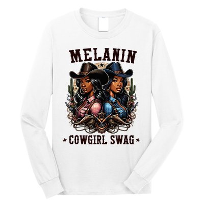 Melanin Cowgirls Black History African Melanin Cowgirl Swag Long Sleeve Shirt