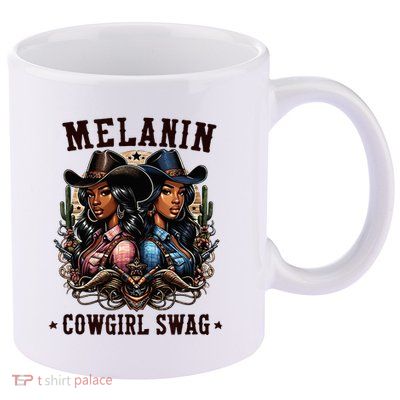 Melanin Cowgirls Black History African Melanin Cowgirl Swag 11oz C Handle Ceramic Mug