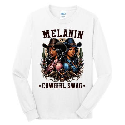 Melanin Cowgirls Black History African Melanin Cowgirl Swag Tall Long Sleeve T-Shirt