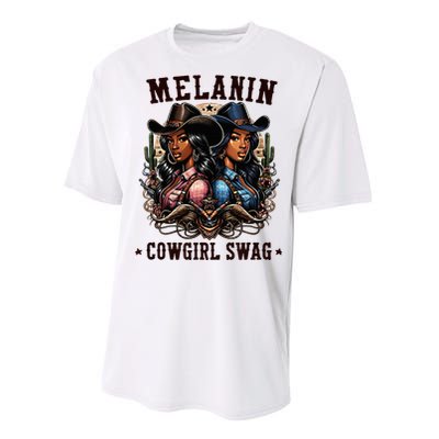 Melanin Cowgirls Black History African Melanin Cowgirl Swag Performance Sprint T-Shirt