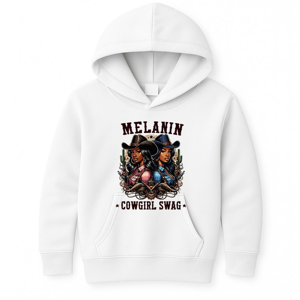 Melanin Cowgirls Black History African Melanin Cowgirl Swag Kids Hoodie