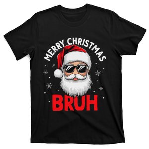 Merry Christmas Bruh Funny Santa Claus Retro Women T-Shirt