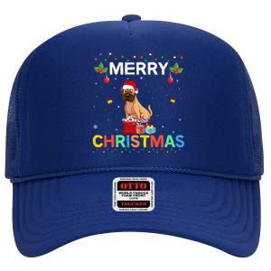 Merry Christmas Boxer Dog Lovers Group Xmas Holiday Party Cool Gift High Crown Mesh Back Trucker Hat