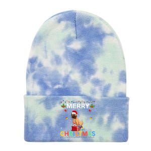 Merry Christmas Boxer Dog Lovers Group Xmas Holiday Party Cool Gift Tie Dye 12in Knit Beanie