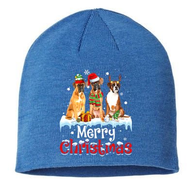 Merry Christmas Boxer Dog Squad Santa Dog Xmas Meaningful Gift Sustainable Beanie