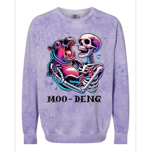 Moodeng Cute Baby Pygmy Hippo Bouncy Pig In Thai Halloween Colorblast Crewneck Sweatshirt