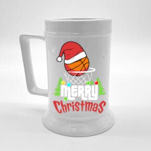 Merry Christmas Basketball Player Christmas Xmas Funny Gift Beer Stein