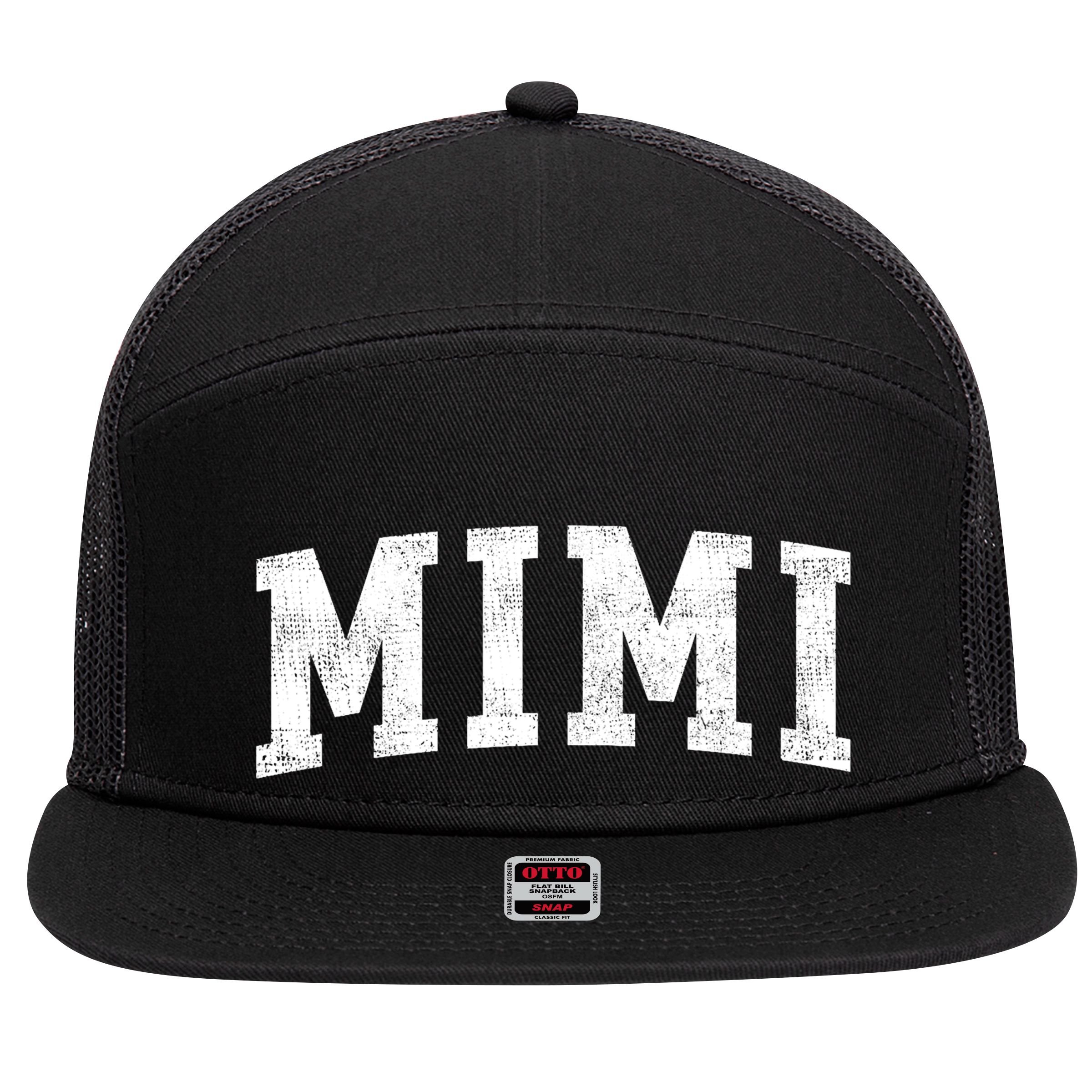 Mimi Classic Bold Font Mimi Birthday Gift 7 Panel Mesh Trucker Snapback Hat