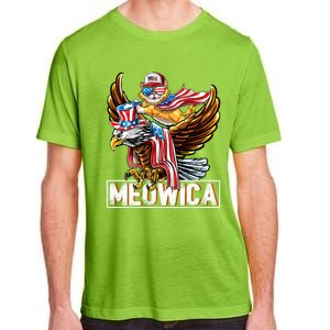 Meowica Cat Bald Eagle 4th Of July Patriotic American Flag Gift Adult ChromaSoft Performance T-Shirt