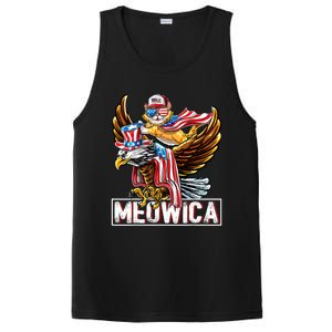 Meowica Cat Bald Eagle 4th Of July Patriotic American Flag Gift PosiCharge Competitor Tank