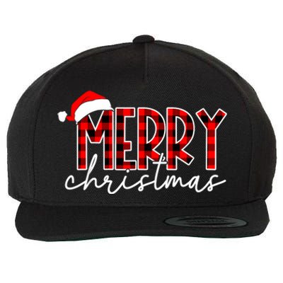 Merry Christmas Buffalo Red Plaid Santa Hat Xmas Pajamas Wool Snapback Cap