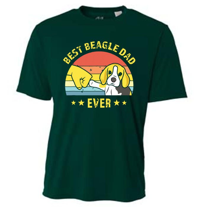 Men Cute Best Beagle Dad Ever Vintage Puppy Lover Retro Design Cooling Performance Crew T-Shirt