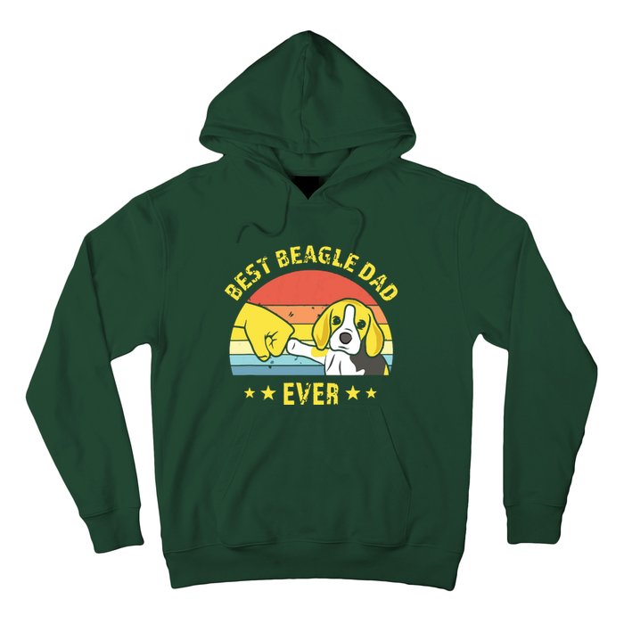 Men Cute Best Beagle Dad Ever Vintage Puppy Lover Retro Design Hoodie