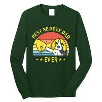 Men Cute Best Beagle Dad Ever Vintage Puppy Lover Retro Design Long Sleeve Shirt