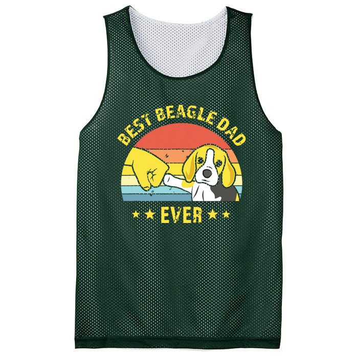 Men Cute Best Beagle Dad Ever Vintage Puppy Lover Retro Design Mesh Reversible Basketball Jersey Tank