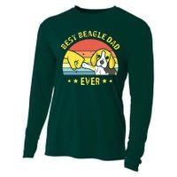 Men Cute Best Beagle Dad Ever Vintage Puppy Lover Retro Design Cooling Performance Long Sleeve Crew