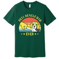 Men Cute Best Beagle Dad Ever Vintage Puppy Lover Retro Design Premium T-Shirt