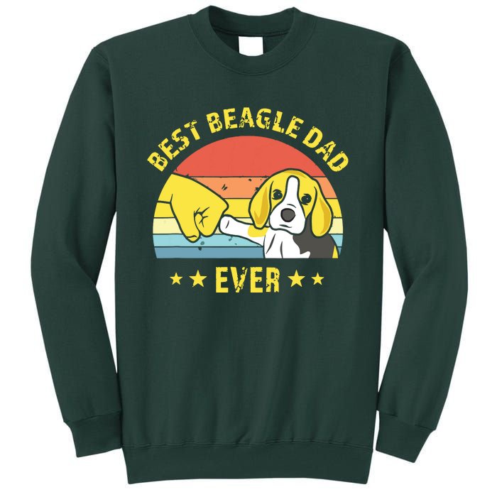 Men Cute Best Beagle Dad Ever Vintage Puppy Lover Retro Design Tall Sweatshirt