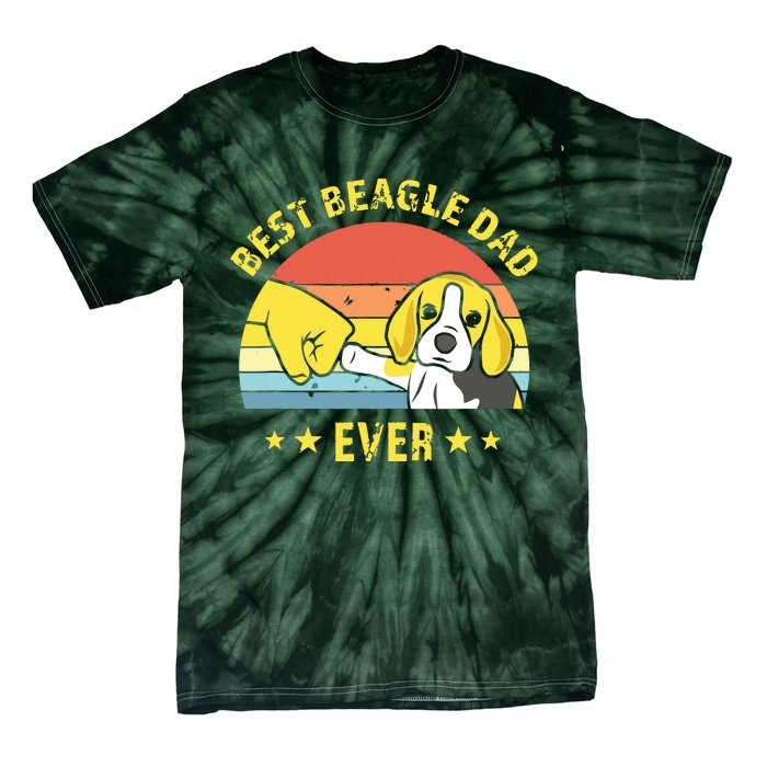 Men Cute Best Beagle Dad Ever Vintage Puppy Lover Retro Design Tie-Dye T-Shirt