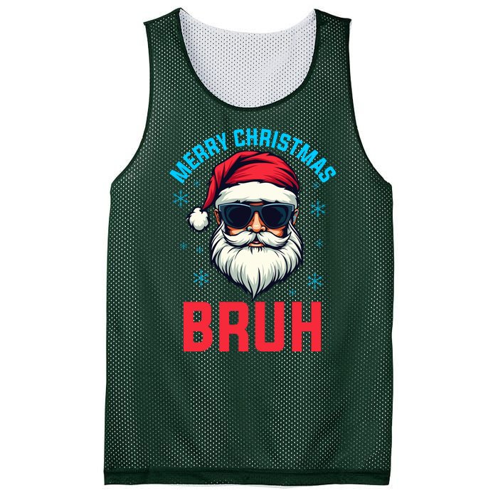 Merry Christmas Bruh Mesh Reversible Basketball Jersey Tank