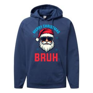 Merry Christmas Bruh Performance Fleece Hoodie