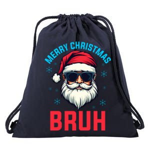 Merry Christmas Bruh Drawstring Bag