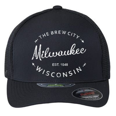 Milwaukee City Brew City 1848 Wisconsin Souvenir Flexfit Unipanel Trucker Cap