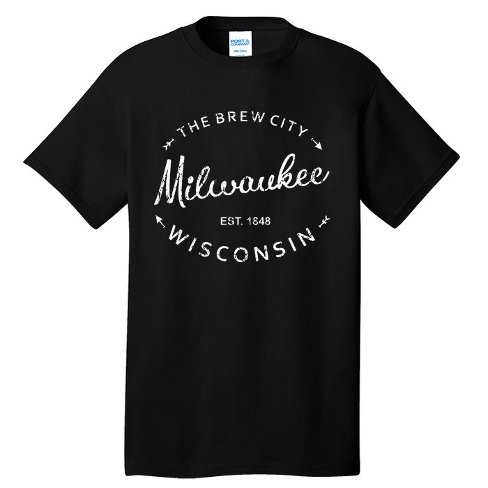 Milwaukee City Brew City 1848 Wisconsin Souvenir Tall T-Shirt