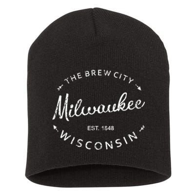 Milwaukee City Brew City 1848 Wisconsin Souvenir Short Acrylic Beanie