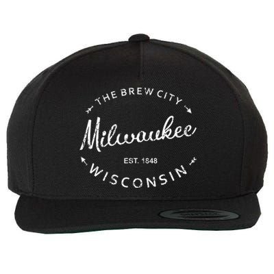 Milwaukee City Brew City 1848 Wisconsin Souvenir Wool Snapback Cap