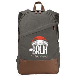 Merry Christmas Bruh Xmas Meme Funny Saying Cotton Canvas Backpack