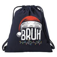 Merry Christmas Bruh Xmas Meme Funny Saying Drawstring Bag