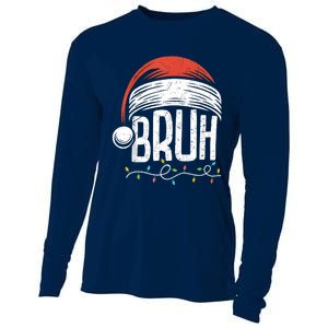 Merry Christmas Bruh Xmas Meme Funny Saying Cooling Performance Long Sleeve Crew