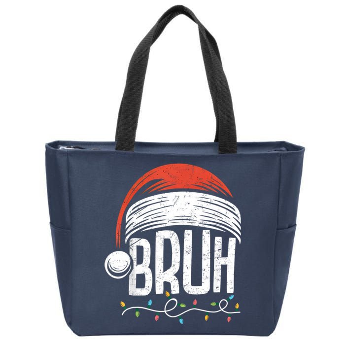 Merry Christmas Bruh Xmas Meme Funny Saying Zip Tote Bag