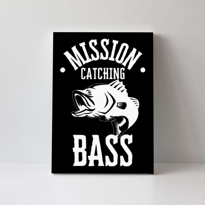 Mission Catching Bass Funny Fishing Canvas