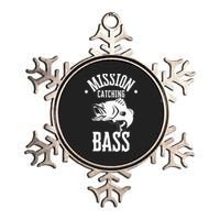 Mission Catching Bass Funny Fishing Metallic Star Ornament