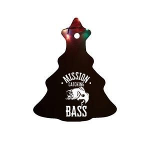 Mission Catching Bass Funny Fishing Ceramic Tree Ornament