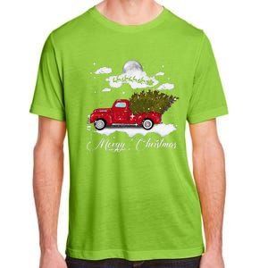 Merry Christmas Buffalo Truck Tree Red Plaid Leopard Women Adult ChromaSoft Performance T-Shirt