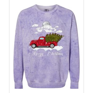 Merry Christmas Buffalo Truck Tree Red Plaid Leopard Women Colorblast Crewneck Sweatshirt