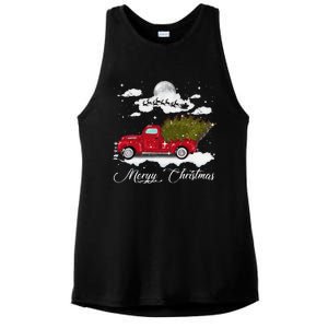 Merry Christmas Buffalo Truck Tree Red Plaid Leopard Women Ladies PosiCharge Tri-Blend Wicking Tank