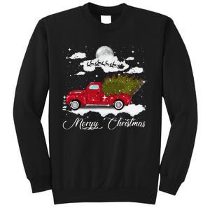 Merry Christmas Buffalo Truck Tree Red Plaid Leopard Women Sweatshirt