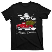 Merry Christmas Buffalo Truck Tree Red Plaid Leopard Women T-Shirt