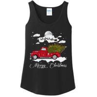 Merry Christmas Buffalo Truck Tree Red Plaid Leopard Women Ladies Essential Tank