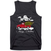 Merry Christmas Buffalo Truck Tree Red Plaid Leopard Women Tank Top