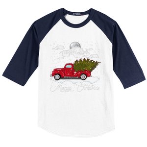 Merry Christmas Buffalo Truck Tree Red Plaid Leopard Women Baseball Sleeve Shirt