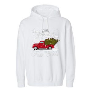 Merry Christmas Buffalo Truck Tree Red Plaid Leopard Women Garment-Dyed Fleece Hoodie