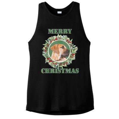 Merry Christmas Boerboel Tank Top Ladies PosiCharge Tri-Blend Wicking Tank