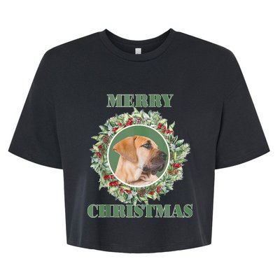 Merry Christmas Boerboel Tank Top Bella+Canvas Jersey Crop Tee