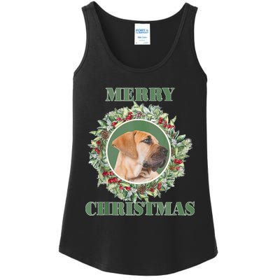 Merry Christmas Boerboel Tank Top Ladies Essential Tank