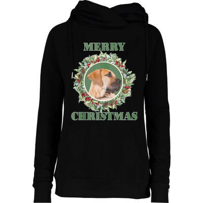 Merry Christmas Boerboel Tank Top Womens Funnel Neck Pullover Hood